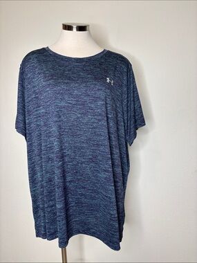 Under Armour size 3X Blue/green Heathered Short Sleeve Tech Shirt